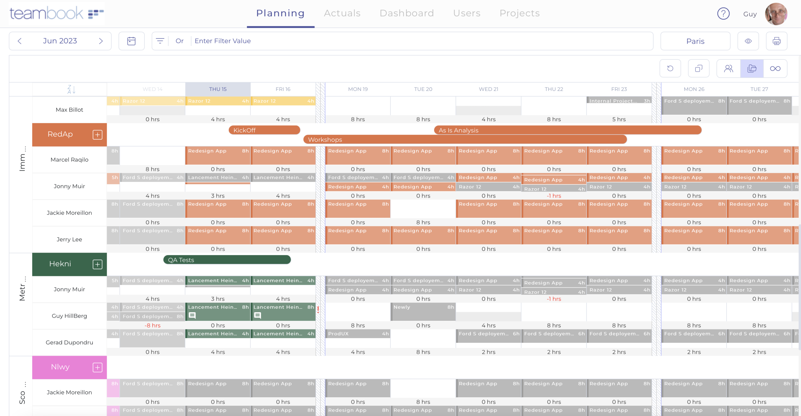 gestion des ressources Teambook