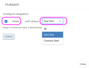 intégration Hubspot dans Teambook 2