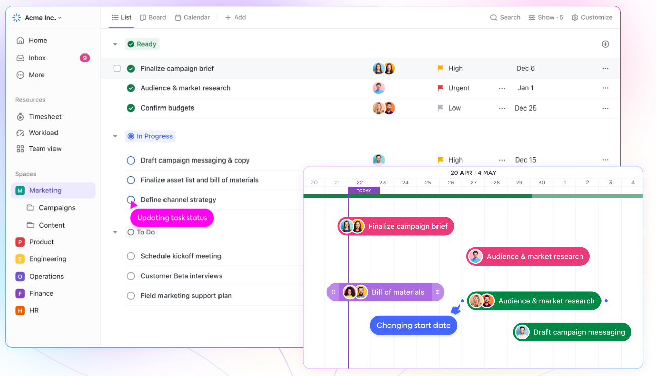 Logiciel Ressources ClickUp